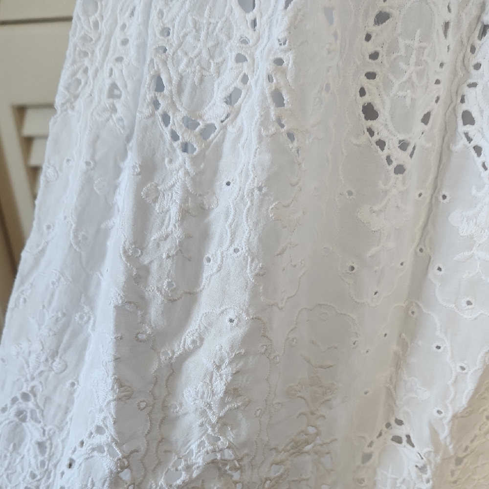 Anthropologie Maeve Tiered Eyelet Midi Sundress  with Halter Neckline - Picture 5 of 11